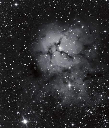 Ozvezdje Strelca Trifild M20 prosojna meglica v Strelcu, sveti v
