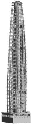 Za prevzem torzijske obremenitve je bila izbrana okrogla oblika preseka jedra nebotičnika.