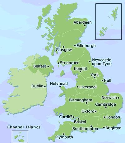 Druga večja mesta so Cardiff, Birmingham, Edinburgh, Liverpool, Manchester in Glasgow. Sestavljena je iz Anglije, Škotske, Walesa in Severne Irske, ki so nekoč bile samostojne države.