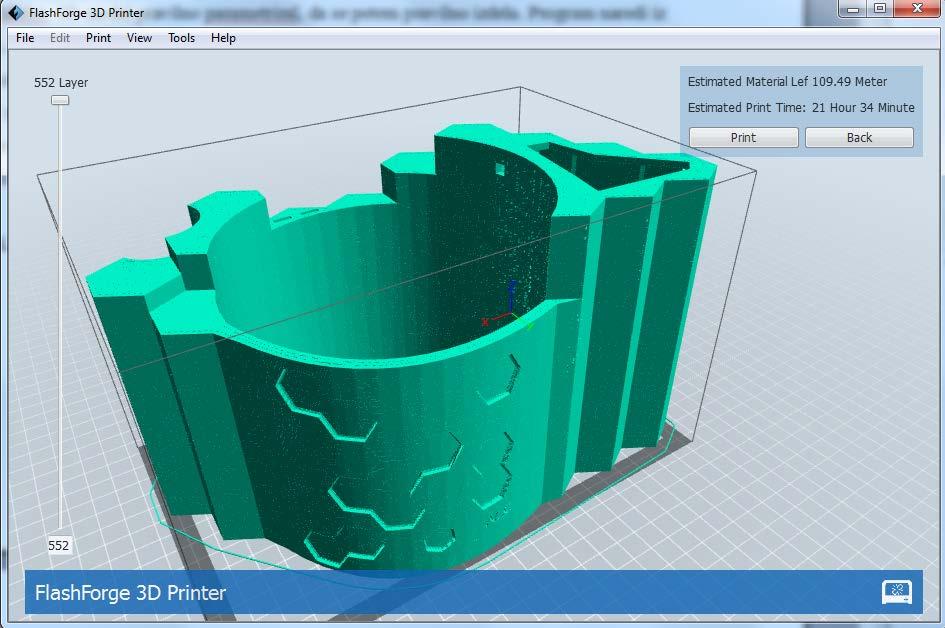Slika 30: Program za pripravo 3D-tiskanja