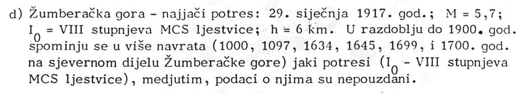 116 POTRES PRI BREŽICAH 29. JANUARJA 1917 MAKROSEIZMIČNE RAZISKAVE Slika 6: Brežiški potres v evropskem katalogu, ki ga je uredil češki seizmolog Vít Ka rník (1968/1971).