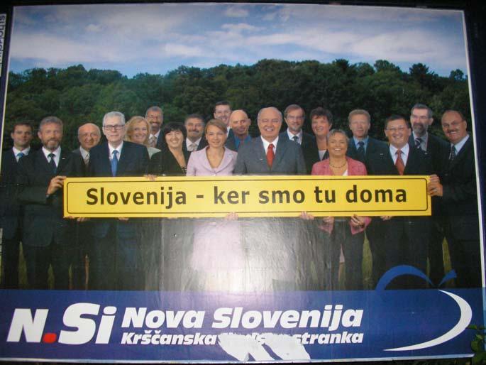 7: Plakat Nove Slovenije: Slogan, ''Slovenija -