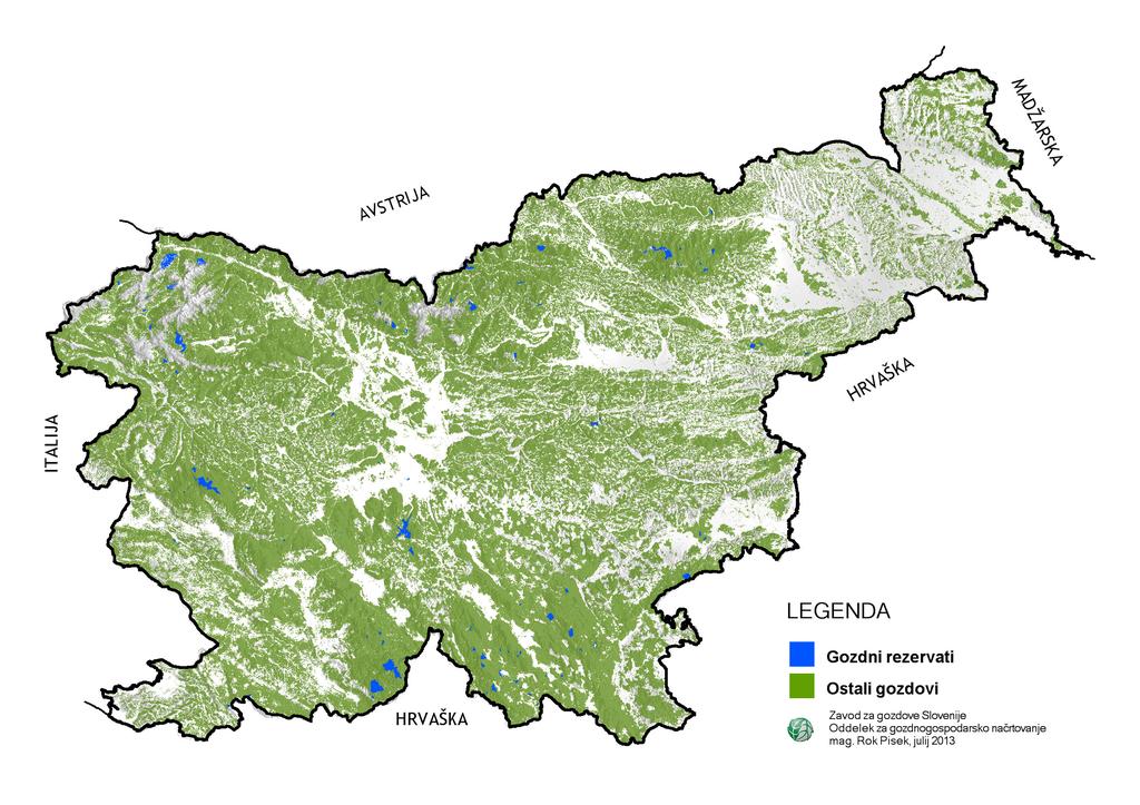 Karta 8: varovanih gozdov in ostalih gozdov