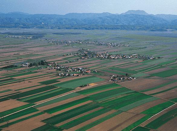 Med griëevji so ob vijugastih in poëasnih rekah Muri, Dravi in Krki, na katerih so nekdaj delovali πtevilni mlini, obseæne, poljedelsko pomembne, a zaradi poplav ogroæene panonske ravnine: Dravska