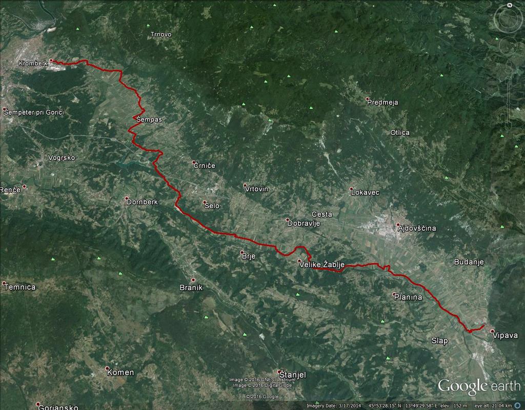 14 Slika 8: celotna kolesarska pot iz Kromberka do Vipave. Vir: Google earth. 5.2 Geološka zgradba doline V strukturnem smislu Vipavsko dolino sestavljajo kamnine štirih naravnih pokrovov.