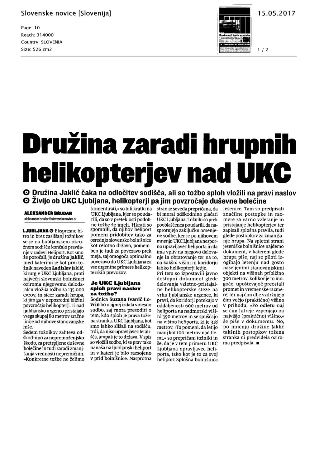Slovenske novice 15.05.2017 Doseg: 314.