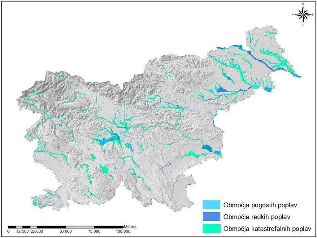 Slika 31: Opozorilna karta poplav (vir: Geoportal ARSO, 2015) Območje veljavnosti rezultatov