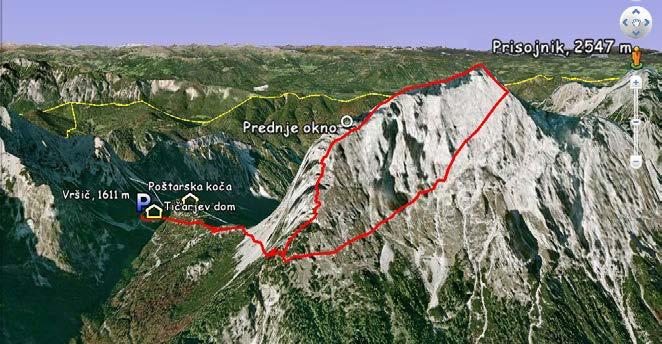 Prisojnik, 2547 m, po grebenski poti Grebenska pot na Prisojnik slovi kot eden najlepših visokogorskih sprehodov.