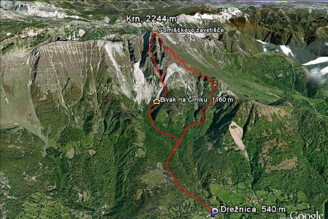 Krn, 2244 m, po poti Silva Korena Prva svetovna vojna, ki je divjala po grebenih Krna in njegovih sosedov, je zapustila številne poti, od katerih so kasneje mnoge markirali.
