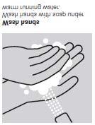 Z milom si umijte roke pod toplo tekočo vodo.