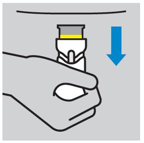 Rumen krog označuje, da je ščitnik za iglo zaklenjen. 3. Odstranjevanje Odstranite uporabljen napolnjen injektor zdravila Pelgraz. Injektor dajte v odobren zbiralnik za ostre predmete.