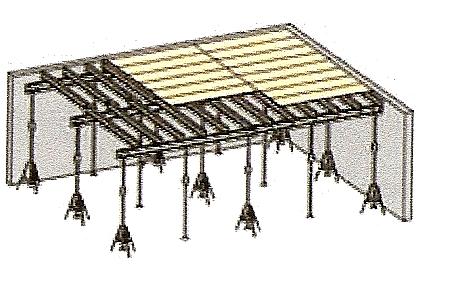 elementi se določijo s pomočjo preglednic (3.2: Podpiranje in opaževanje plošče s sistemom»dokaflex-opažne mize«(doka, 2002, 115). Slika 3: Način izvedbe opaža Dokaflex 1-2-4 Vir: Doka, 2002, 117 2.