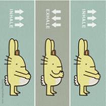 TREBUŠNO DIHANJE Ilustracija: dihanje Nasvet za vajo: Položi dlani na trebuh malo pod popkom. Deklice položijo na trebuh najprej desno dlan, čez njo pa levo. Dečki pa čez levo dlan položijo desno. 1.
