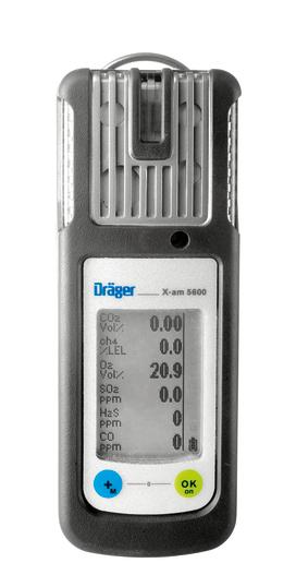 Dräger X-am 5600 D-23637-2009 Dräger X-am 5600 je oblikovan zelo ergonomično in opremljen s tehnologijo infrardečih tipal, hkrati pa je najmanjša naprava za