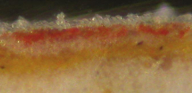 primer počrnelega malahita na površini (x100) 55.