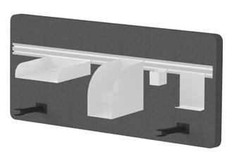 7. Sileo panel accessory Organiser strip is available as additional equipment for desk panels or workbench panels.