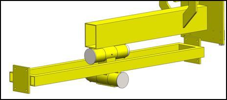 4.8 Konstrukcija za rotacijo naprave Konstrukcija za rotacijo naprave je sestavljena iz dveh cilindrov, ki sta pravokotno usmerjena drug proti drugemu.