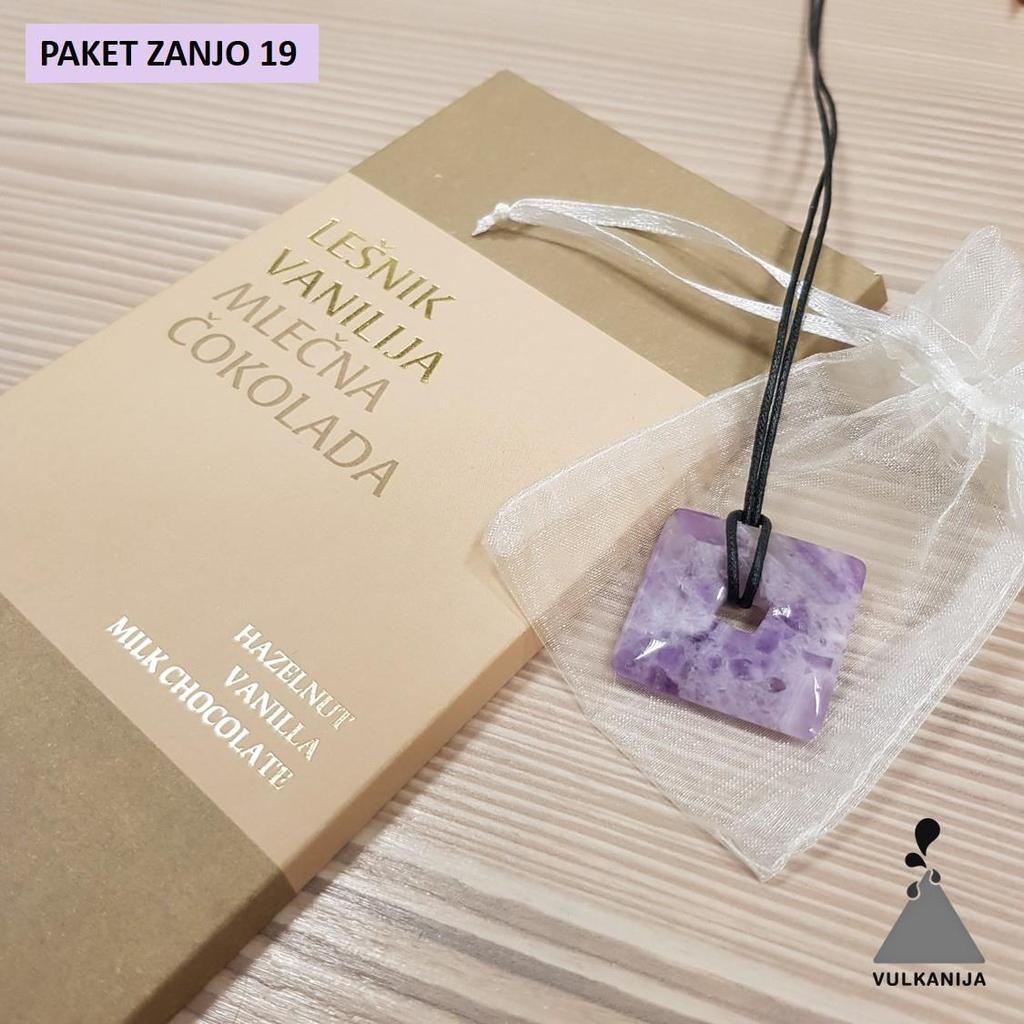 PAKET ZANJO 19 obesek donat kvadratni po izbiri* čokolada lešnik vanilija (Passero) Cena paketa: