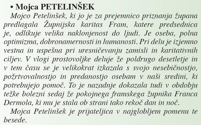 ZLATE PETICE IN PRIZNANJA ZA VEČJE DOSEŽKE, 21. 6.