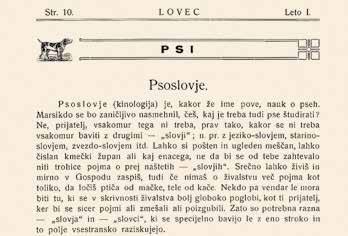 LOVSKA KINOLOGIJA Kronika lovske kinologije v Lovcu Vrnimo se na začetek 20. stoletja.