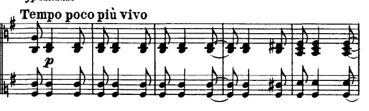 Bach, Wieniawski, Škerjanc - izbor treh del za violino 63 Tudi coda sestoji iz že prej omenjenih notnih vrednosti polovink, četrtink s piko, četrtink, osmink, osmink s piko in šestnajstink.