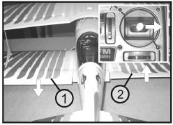 Vzvod uravnavanja za delovanje krilca (glejte sliko 2, pozicija 5) mora biti v vmesnem položaju.