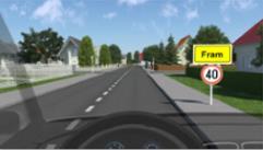 VOŽNJA PO CESTI Kje velja omejitev hitrosti, določena s prometnim znakom na sliki? a. Na vseh cestah v naselju. b.