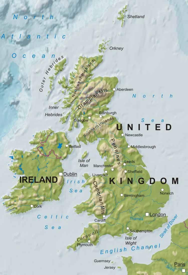 LEGA Velike Britanije Vsa leži v severnem zmerno toplem pasu.