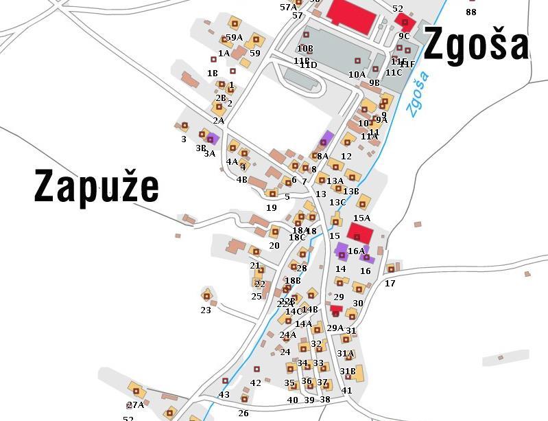 Zapuţe na topografski karti, 2013 Vir: geopedija.si Stare domačije v Zapuţah Brinovc Zapuţe št.