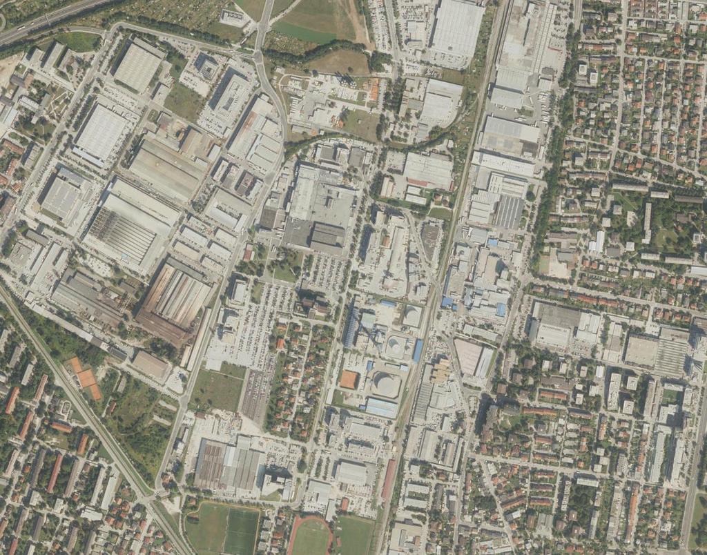 Slika 2: Prikaz območja EUP ŠI-408 in območja OPPN v tridimenzionalnem posnetku (vir: Google maps) Območje OPPN obsega zemljišča in dele zemljišč z naslednjimi parcelnimi številkami: OBRAT PLINARNE