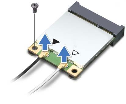Postopek 1 Odklopite antenska kabla iz priključkov na kartici Mini-Card.