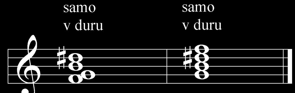 30. primer: D četverozvok z zvišano kvinto 2.