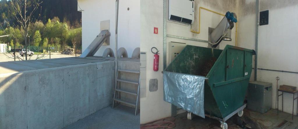 Slika 6: Pralnik peska z odlaganjem v kontejner Vir: Lasten, 2015 Slika 7: Peskolov s prezračenim maščobnikom in odlaganje maščob v kontejner Vir: Lasten, 2015 Odpadna voda po