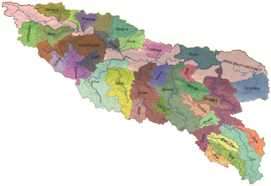 mejne vrednosti 50 km 2. Poleg zgoraj omenjenih rek so bile v NUV za Savo vključene tudi tri manjše reke (Sotla/Sutla, Lašva in Tinja), ki so pomembne na ravni celotnega porečja.