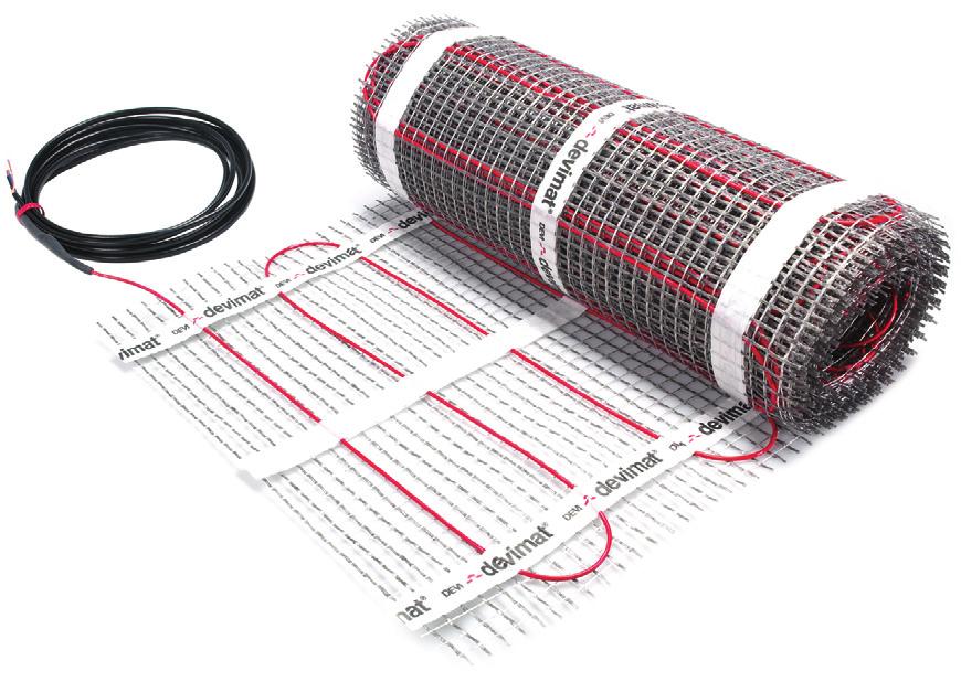 Proizvodni program Grelni elementi Deviflex grelni kabli DTIP - 10/18; dvožilni grelni kabel z enim priključkom, Grelni kabli so lahko položeni direktno v estrih ali v leseno