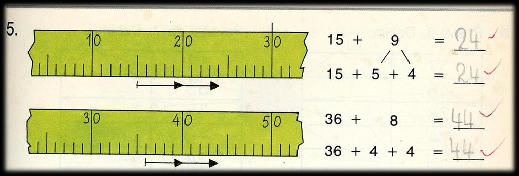 V slikah 9, 10 in 11 si lahko ogledamo, kako se je uporaba številskega traku spreminjala skozi določene spremenjene učbenike, ki so bili v veljavi od leta 1983 in vse