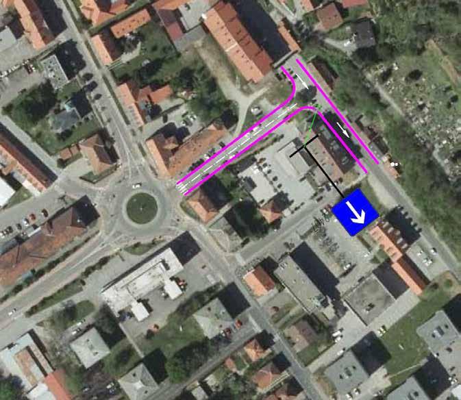 Obvozna cesta iz smeri Glavne ulice v smeri Kolodvorske ulice Zgrajena bo obvozna lokalna cesta, ki bo po prometnotehnični razvrstitvi in prometni funkciji kategorizirana kot dostopna cesta (povezuje