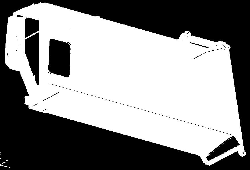 Olympus - prerez zbiralnika Streha nadgradnje iz 4mm jekla S355 60 x 80 cm velika stranska vrata v zbiralnik Posoda za tekočino 70 l