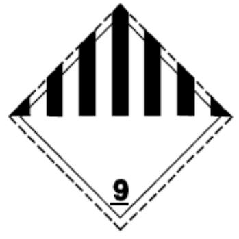 Znak Pomen Koda Velikost v cm 1005188-8JS 25 x 25 Magnetna NEVARNOSTI RAZREDA 9 Različno nevarno blago in predmeti 1005688 10
