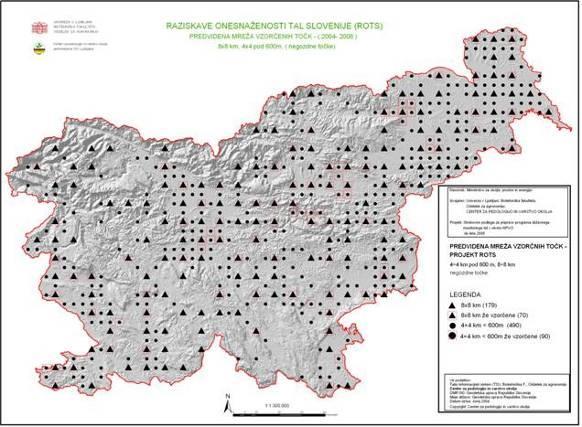 Plan NPVO: Mreža: 2x2, 4x4 km; 2689 vzorčnih mest 2.