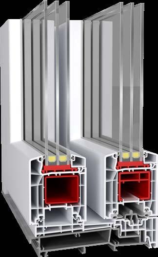22 23 PROGRAM PVC - OKNA/BALKONSKA VRATA AJM HST 85 Drsno-dvižna vrata zasnovana tako za zgradbe s standardnimi kot tudi za zgradbe z višjim nivojem
