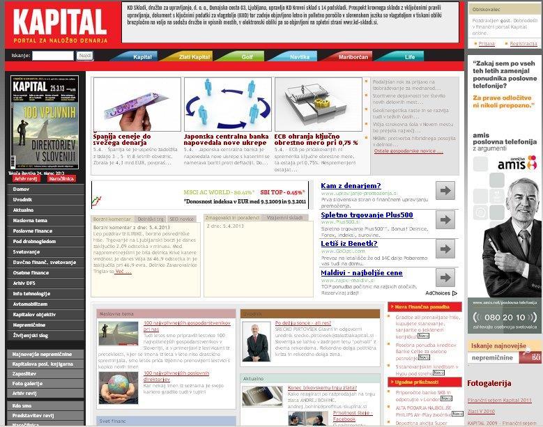5.1.5. Prenavljanje spletne strani Spletno stran revije Kapital sem dobro poznal.