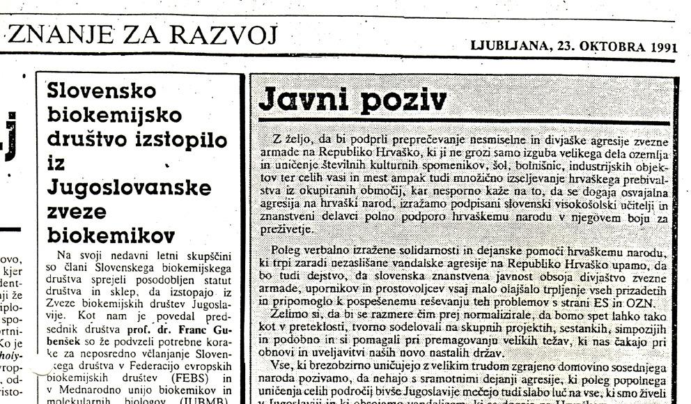 2. Utrinki iz zgodovine slovenske biokemije Leta 1993, dobro leto po političnem priznanju Slovenije, se je tudi SBD lahko vključil v evropsko (FEBS)