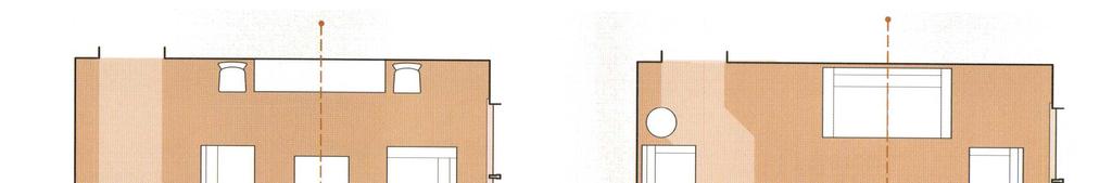 Idejna zasnova prostorske rešitve in vizualizacija dnevne sobe 5 - Lokalna simetrija sob: Ločena področja sedežev