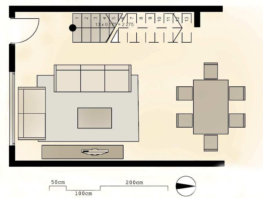 Idejna zasnova prostorske rešitve in vizualizacija dnevne sobe 15 2.15 Dnevna soba kot open space.