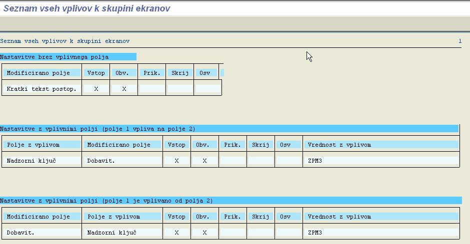 Slika 32: Prikaz nastavljenih vrednosti transakcije OLIP_OP5 (Izbira polja plani detajlni ekran