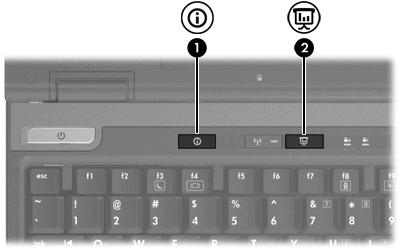 3 HP-jevi gumbi za hitri zagon HP-jevi gumbi za hitri zagon se uporabljajo za odpiranje pogosto uporabljenih programov, ki so na HPjevi nadzorni plošči za hitri zagon včasih poimenovani aplikacije.