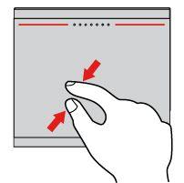 Približevanje dveh prstov Postavite dva prsta na sledilno ploščico in ju približajte, da pomanjšate