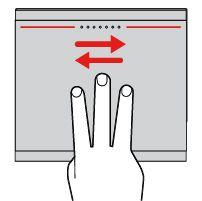 Približevanje dveh prstov Postavite dva prsta na sledilno ploščico in ju razmaknite, da povečate 