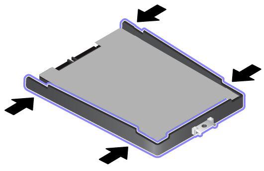 9. Pritrdite nosilec na nov trdi disk ali pogon SSD. 10.